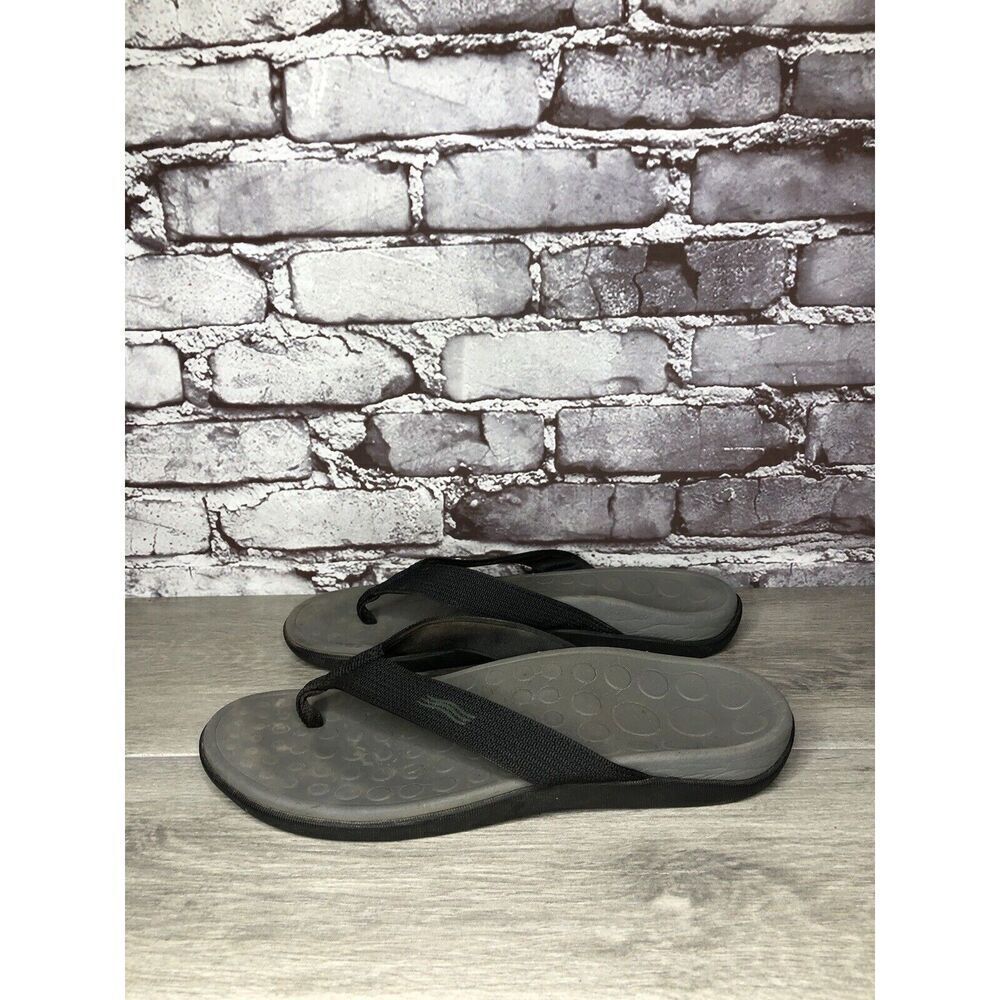 Vionic Wave Black Toe Post Flip Flop Sandals Unis… - image 1